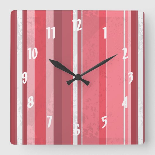 Horloge Carrée Des rayures roses et puantes (Recto)