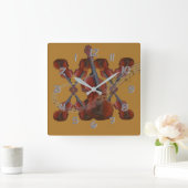 Horloge Carrée Des violons - tournez de retour le temps (Maison)