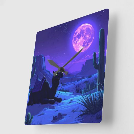 Horloge Carrée Desert Camel Mousepad (Angle)