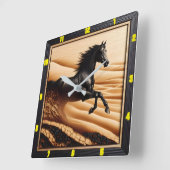 Horloge Carrée Desert Gallop : Grains rouges Arabian (Angle)