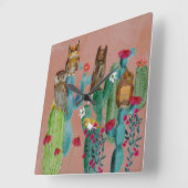 HORLOGE CARRÉE DESERT OWLS (Angle)