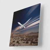 Horloge Carrée Deserts | Navarre Bardenas Desert at Night (Angle)