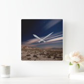 Horloge Carrée Deserts | Navarre Bardenas Desert at Night (Maison)