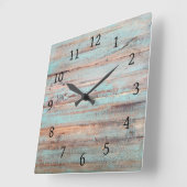 Horloge Carrée Design 110 Wood look (Angle)