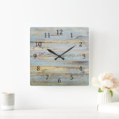 Horloge Carrée Design 111 Aspect bois (Maison)