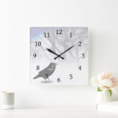 Horloge Carrée Design 12 Corbeau (Maison)