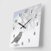 Horloge Carrée Design 12 Corbeau (Angle)