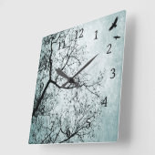 Horloge Carrée Design 24 Blue (Angle)