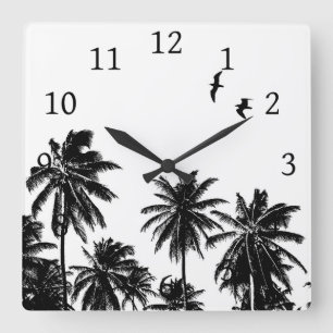 Horloge Carrée Design 27 noir blanc