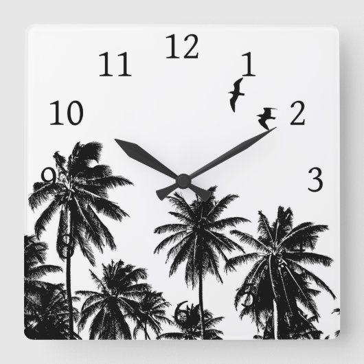 Horloge Carrée Design 27 noir blanc (Recto)