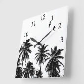 Horloge Carrée Design 27 noir blanc (Angle)