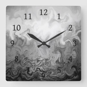 Horloge Carrée Design 83 gris abstrait