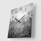 Horloge Carrée Design 83 gris abstrait (Angle)