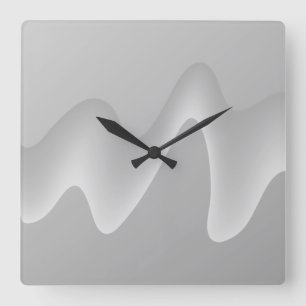 Horloge Carrée Design abstrait moderne en gris clair.