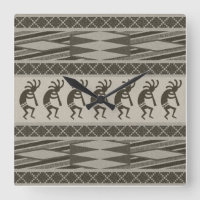 Design Aztèque Gris Et Noir Kokopelli
