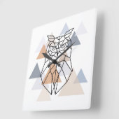 Horloge Carrée Design géometric owl (Angle)