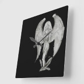 Horloge Carrée Design noir et blanc Angel (Angle)