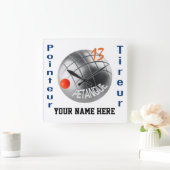 Horloge Carrée Design pétanque moderne et distinctif personnalisa (Maison)