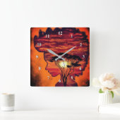 Horloge Carrée Désir nocturne - Imaginaire (Maison)