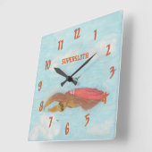 Horloge Carrée Dessin animé Supersloth clock (Angle)