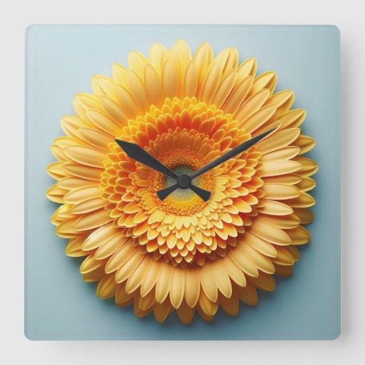 Horloge Carrée dessin de fleurs (Recto)