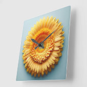 Horloge Carrée dessin de fleurs (Angle)