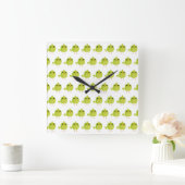 Horloge Carrée Dessin d'oiseau vert (Maison)