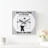 Horloge Carrée Dessin en verre et en verre (Maison)