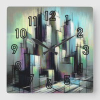 Dessin Pastel Ville futuriste Abstrait