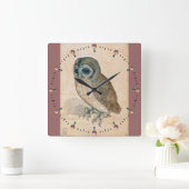 HORLOGE CARRÉE DESSINS D'ANIMAUX DE LA RENAISSANCE / LE HIBOU (Maison)