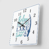 Horloge Carrée Détendez-vous au bord du lac (Angle)
