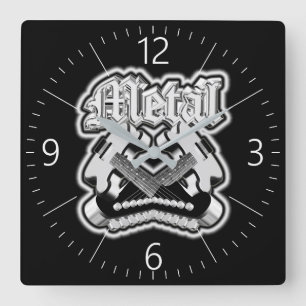 Horloge Carrée Deux guitares