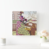 Horloge Carrée Deux Japonaises, C1890 (Maison)