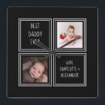 Horloge Carrée Deux Modèle photo et texte<br><div class="desc">Two Photo and Text Template ...  simply add your own photographis and text to this great wall clock ...  easy to personalize ...  customizable photo matriplate clock from Ricaso - perfect gift-ideas</div>