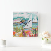 Horloge Carrée Deux voiliers (Maison)