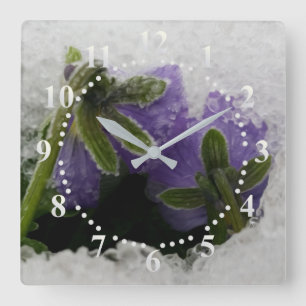 Horloge Carrée Deux volets violets