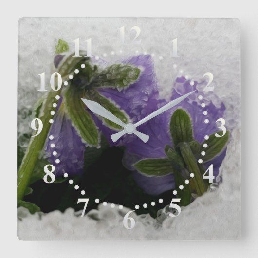 Horloge Carrée Deux volets violets (Recto)