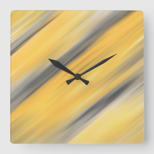 Horloge Carrée Diagonale gris et jaune Abstrait (Recto)