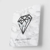 Horloge Carrée Diamant avec du marbre (Angle)