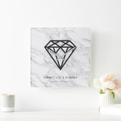 Horloge Carrée Diamant avec du marbre (Maison)