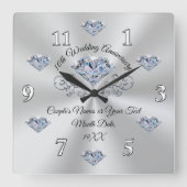 Horloge Carrée Diamond 10 ans Mariage Anniversaire Idées cadeaux (Recto)
