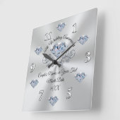 Horloge Carrée Diamond 10 ans Mariage Anniversaire Idées cadeaux (Angle)