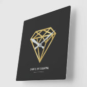 Horloge Carrée Diamond d'or (Angle)