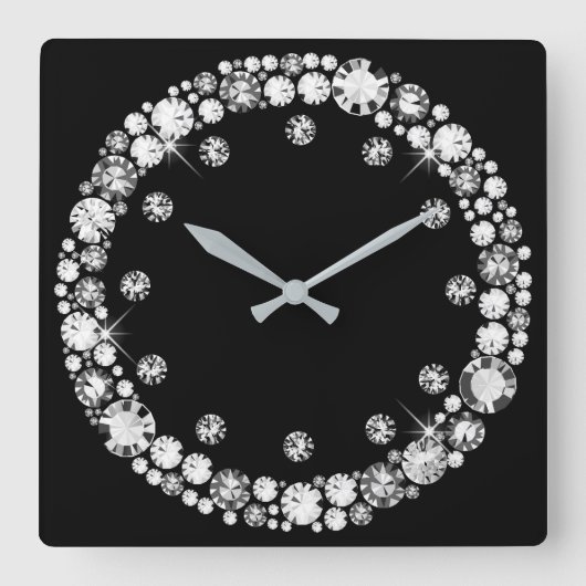 Horloge Carrée Diamond infinity (Recto)