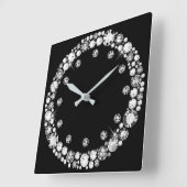 Horloge Carrée Diamond infinity (Angle)