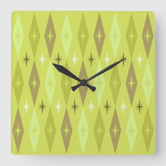 Horloge Carrée Diamonds Stars Chartreuse, 1950 (Recto)