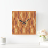 Horloge Carrée Diamonds Stars Orange, 1950 atomique (Maison)