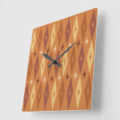 Horloge Carrée Diamonds Stars Orange, 1950 atomique (Angle)