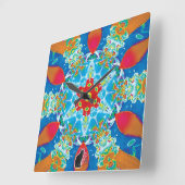 Horloge Carrée Diatome Kaleidoscope (Angle)