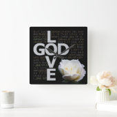 Horloge Carrée Dieu est amour (Maison)